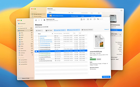 Список дисков в Mac OS